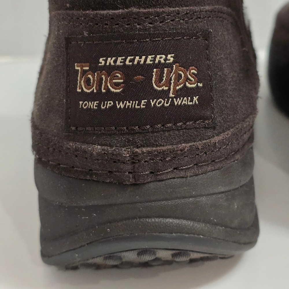 Skechers Tone-ups Cozy Knit Winter Boots Womens Size 7 Blue Fair Isle Heritage - Picture 7 of 9